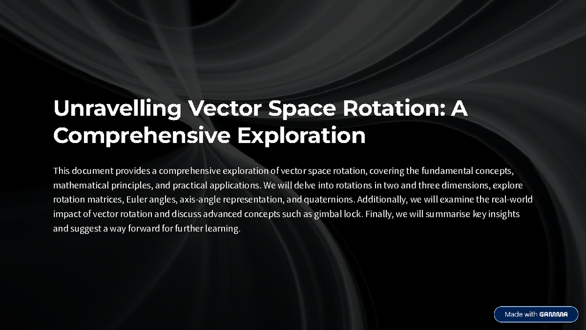 Vector Space Rotation: A Comprehensive Study of 2D & 3D Techniques ...