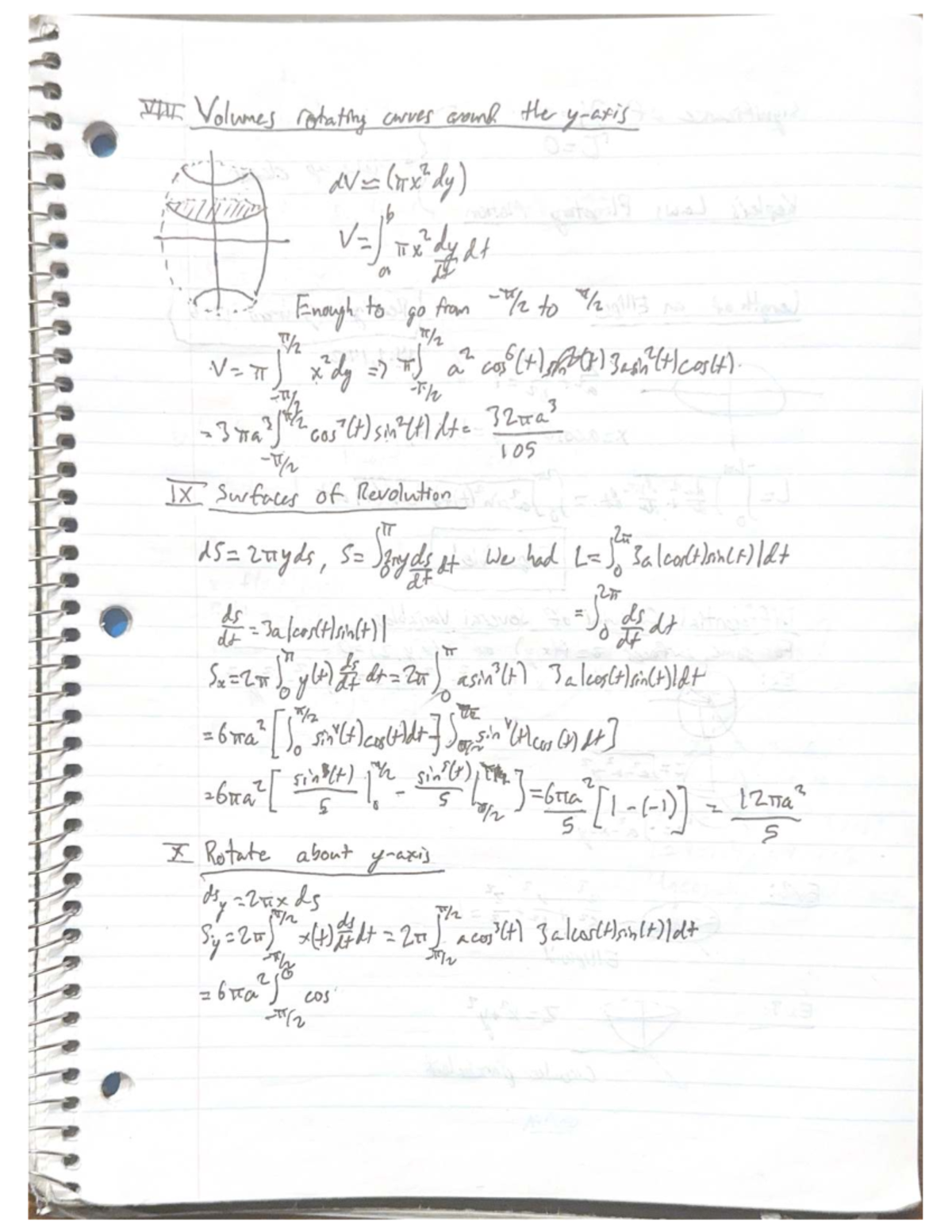 262 Part 2 - Lecture Notes on Volumes and Surfaces of Revolution - Studocu