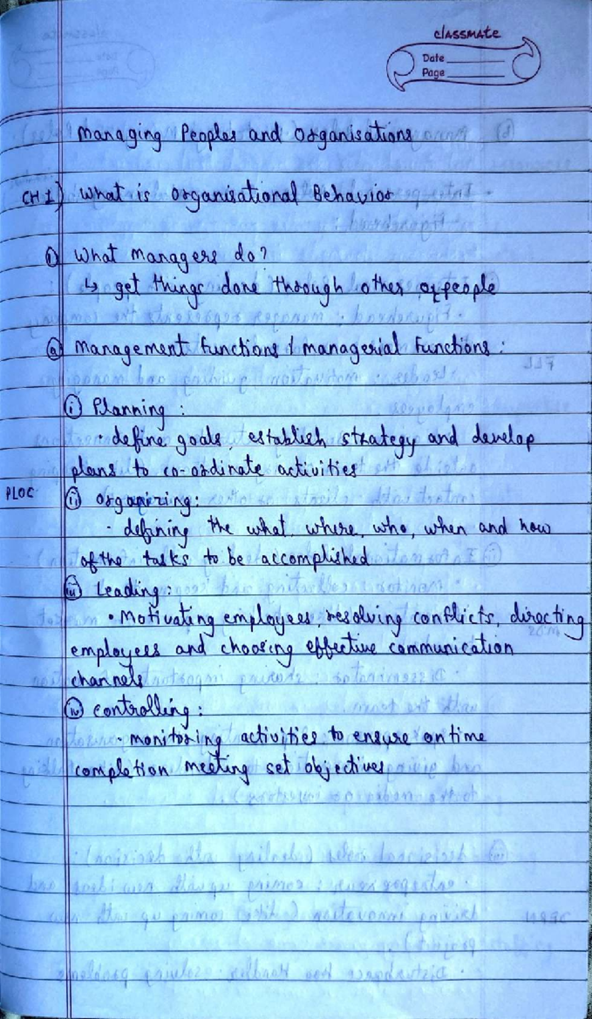 MPO SEM1 CH1 Notes - Managing people and organization - (,' If l, PLoc ...