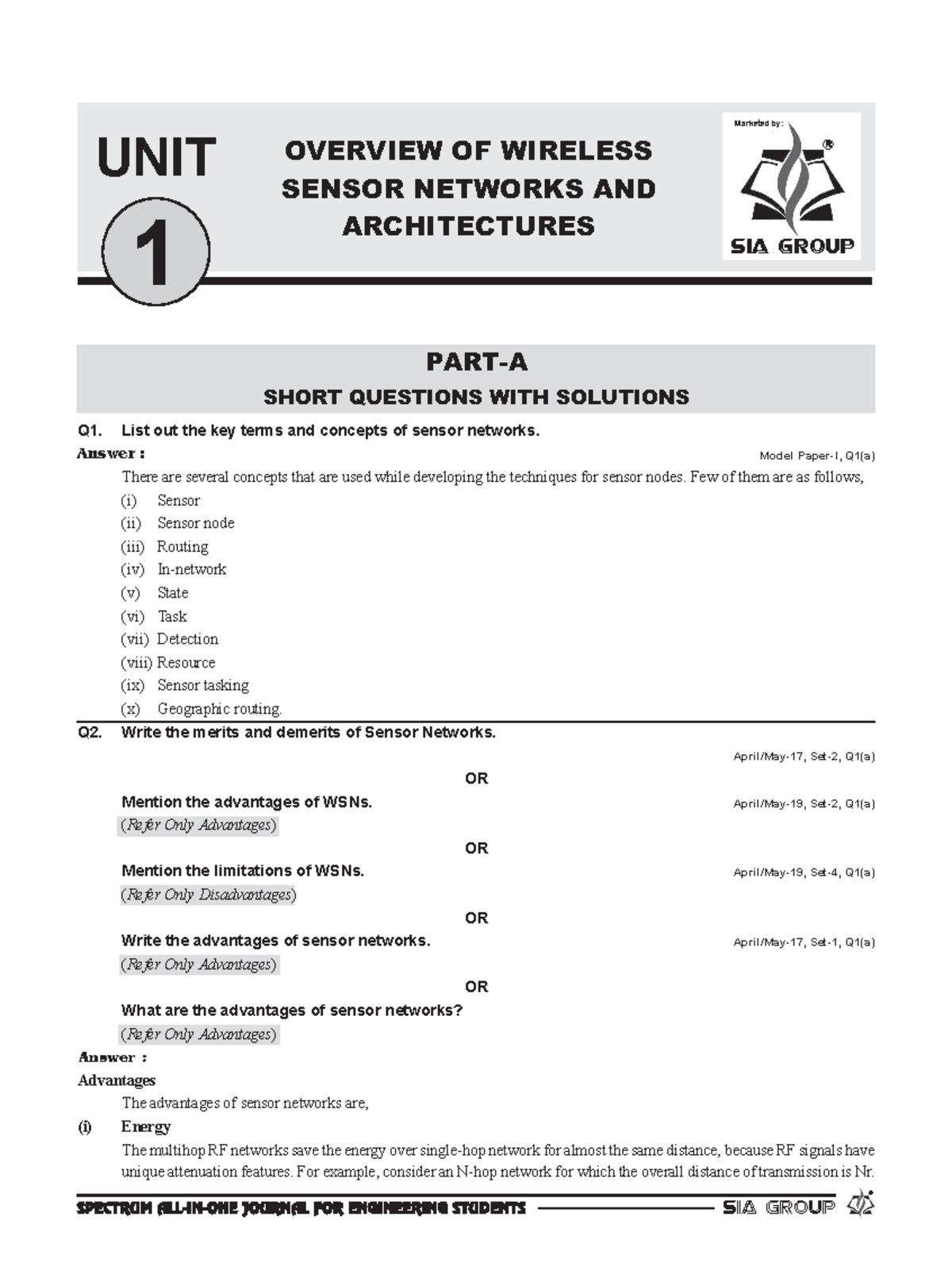 Wireless Sensor Networks Overview - WSN Unit 1 Notes - Studocu