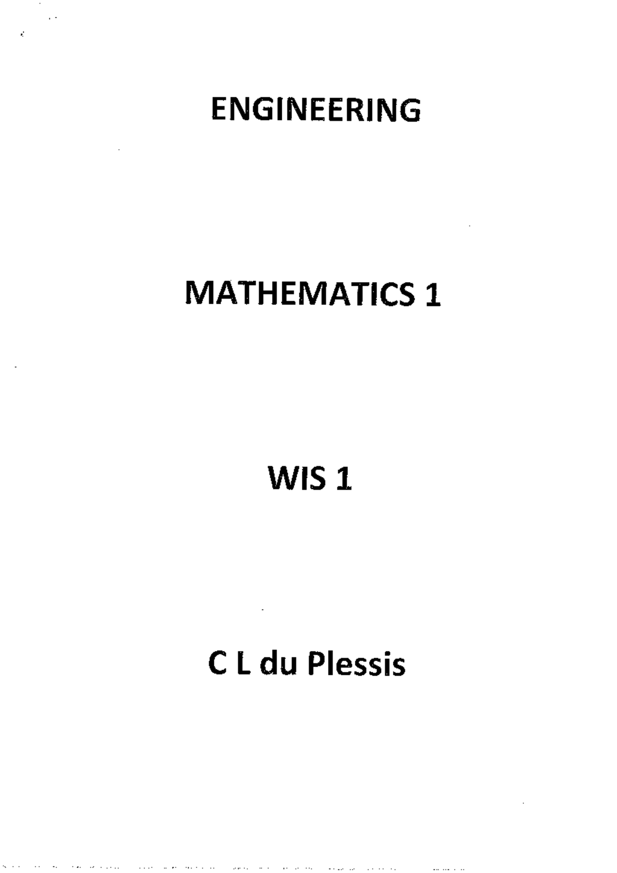MTH155S - Engineering Mathematics 1 - Past Papers & Exercises - Studocu