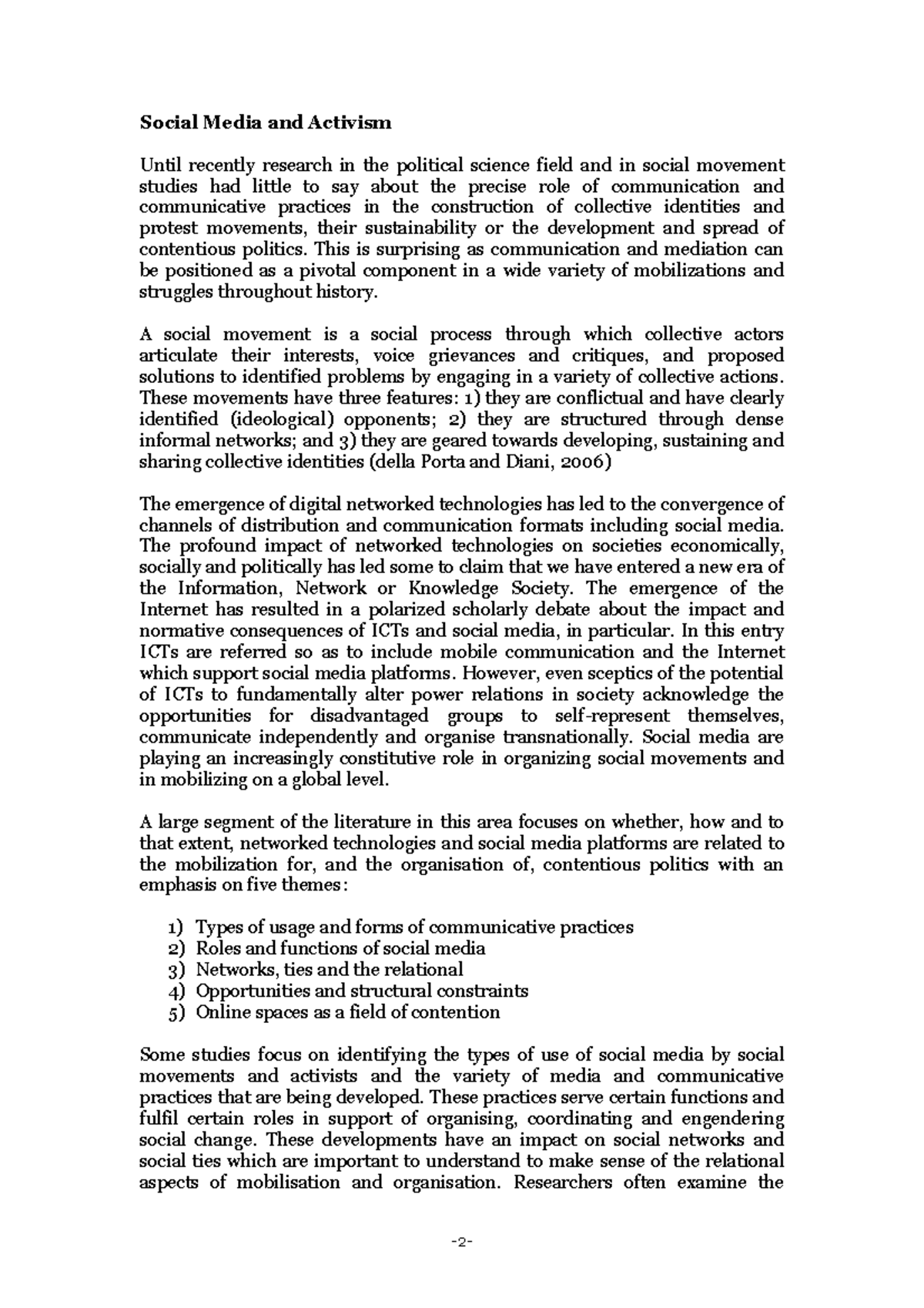Social Media and Activism: Examining Communication in Movements - Studocu