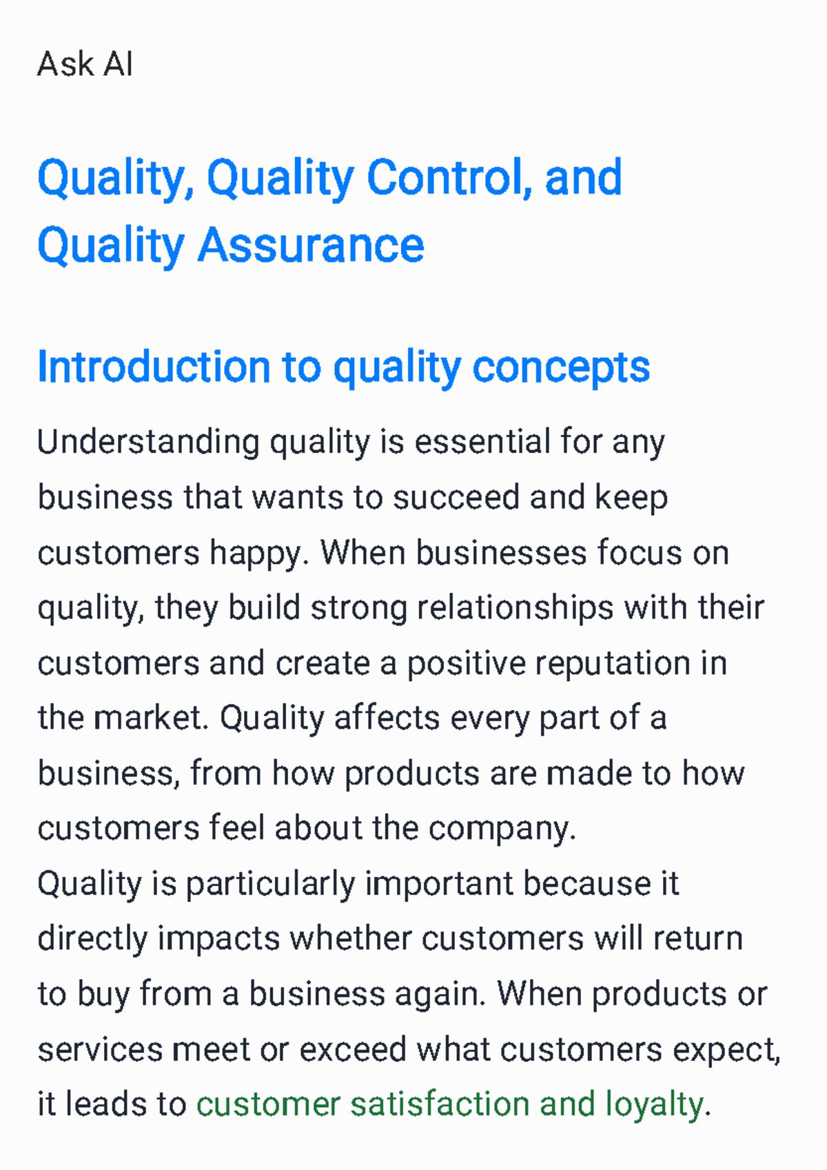 Quality Concepts: Quality Control & Assurance Overview (Course Code ...
