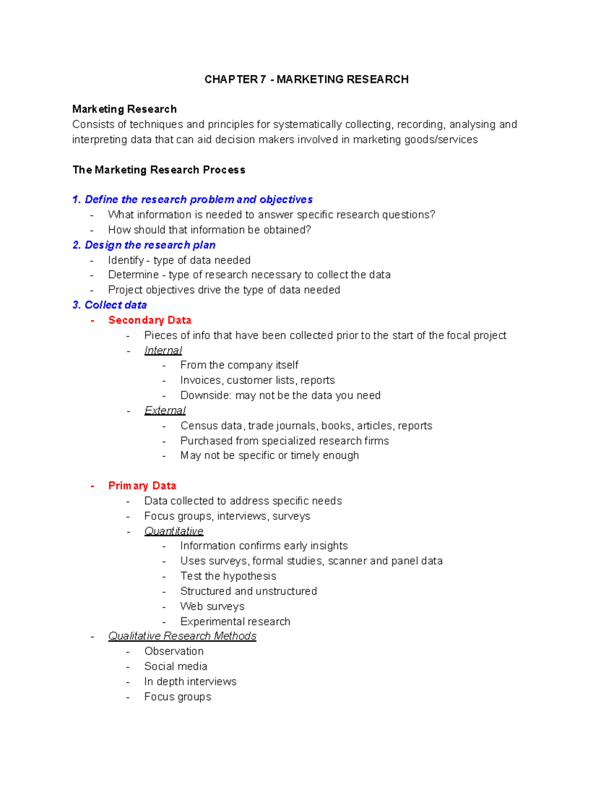 Marketing 101 - Final Exam Notes on Research & Product Strategies - Studocu