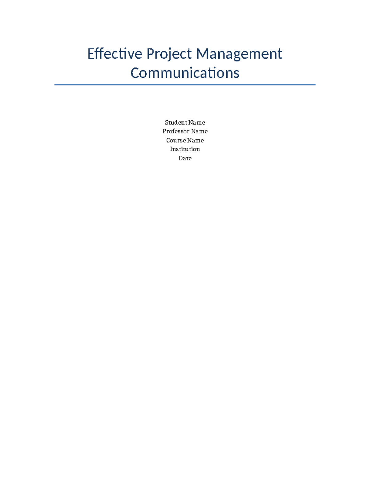 Effective Communication Strategies in Project Management (PMI) - Studocu