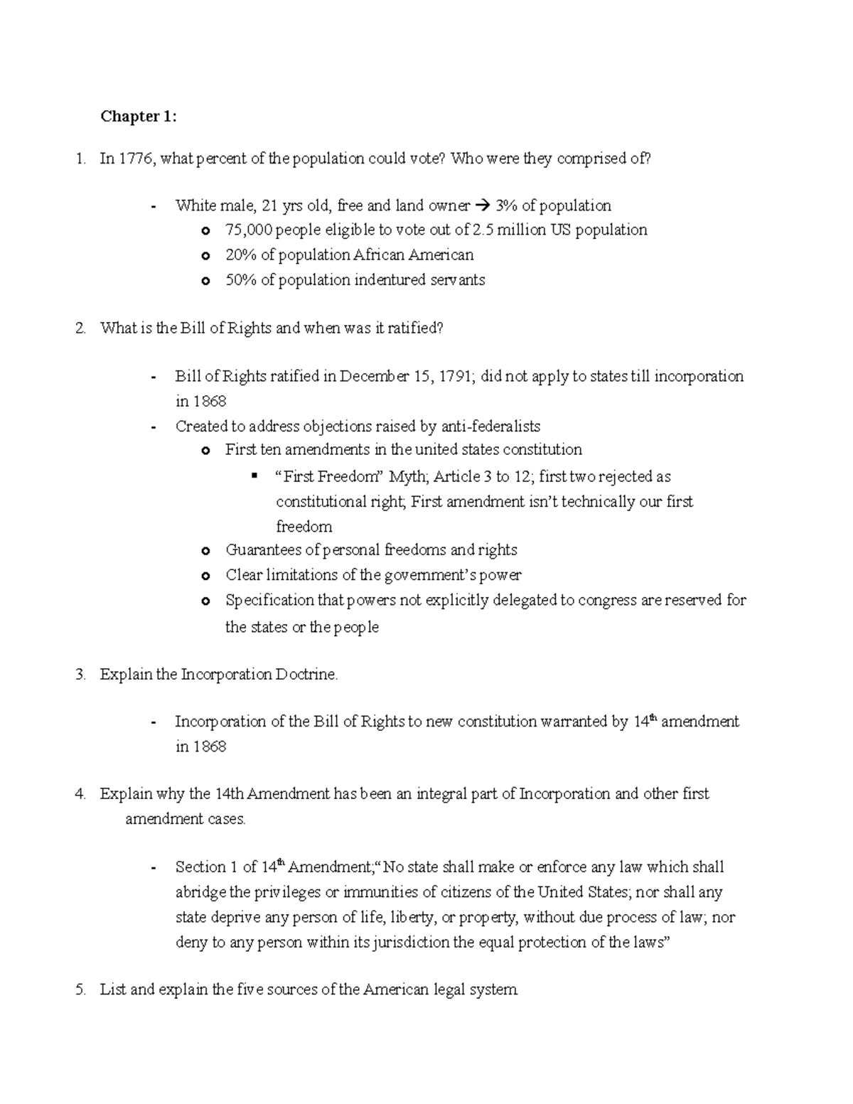 ADV 3352 Study Guide Exam 1 - Chapter 1: In 1776, what percent of the ...