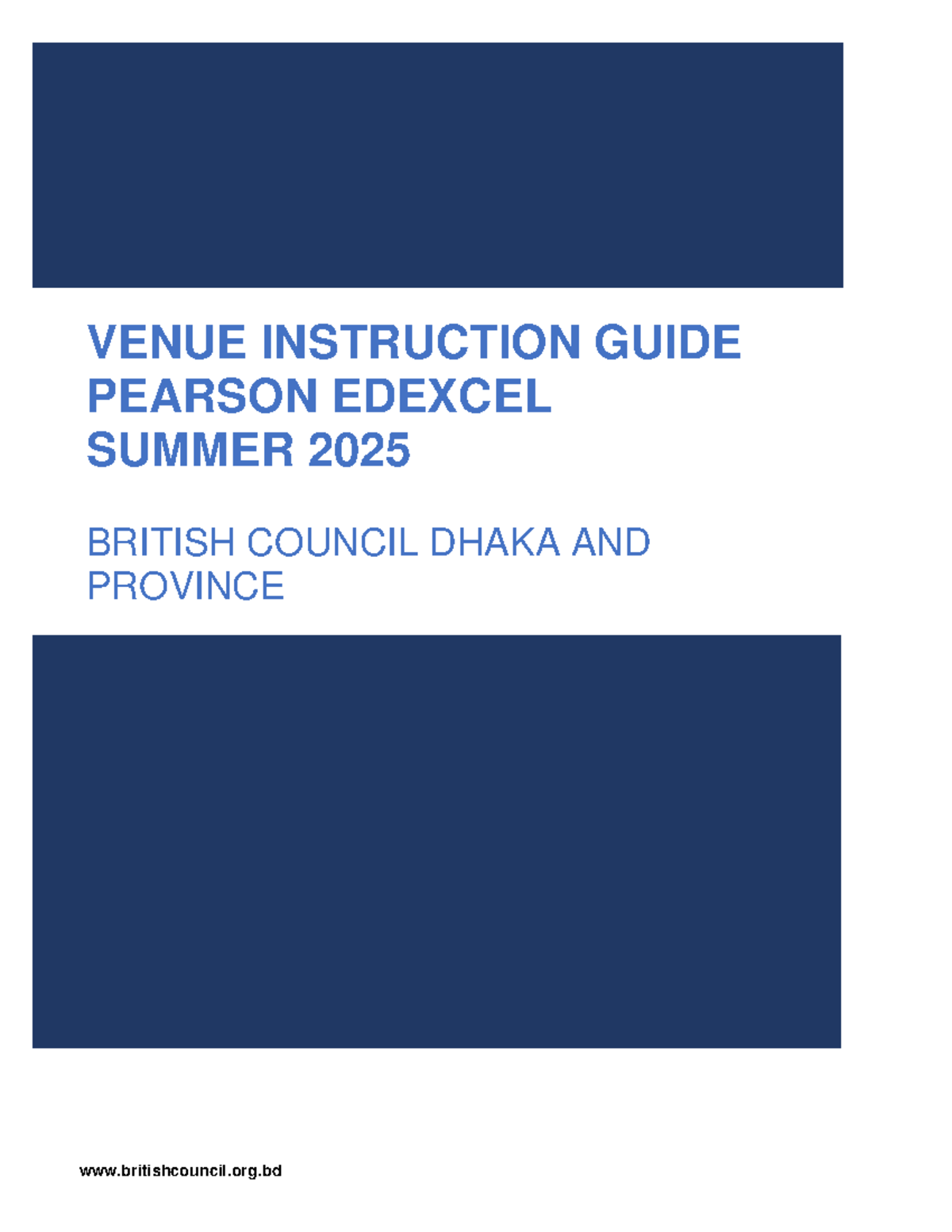 Pearson Edexcel Venue Guide: Instructions for June 2025 Exams in Dhaka ...