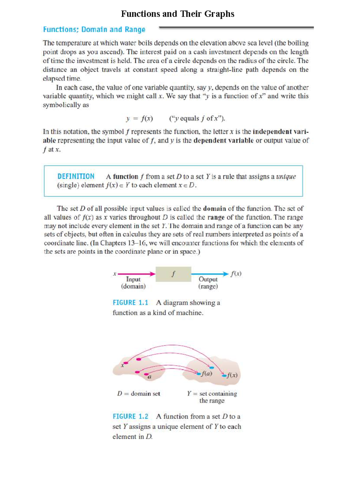 SDS1 L1 - calculus - Math - Functions and Their Graphs Graphs of ...