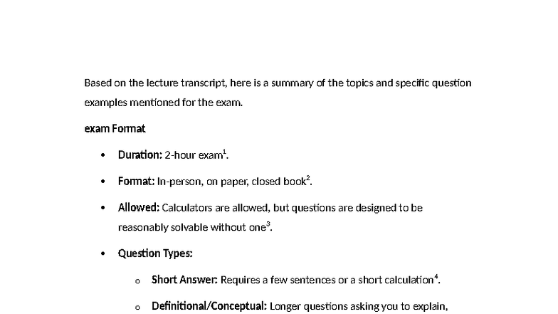 CV Exam Guide - Summary of Key Topics for Exam Preparation - Studocu