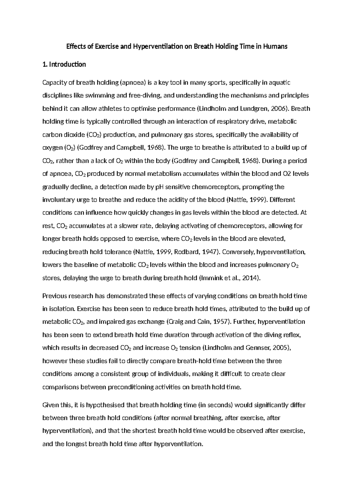 BIOL1008 Final Report: Impact of Exercise & Hyperventilation on Breath ...
