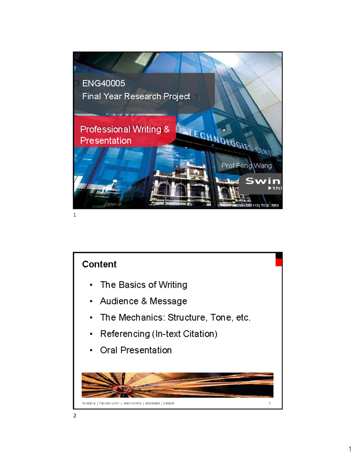 Lecture 07: Professional Writing Strategies for ENG40005 - Studocu