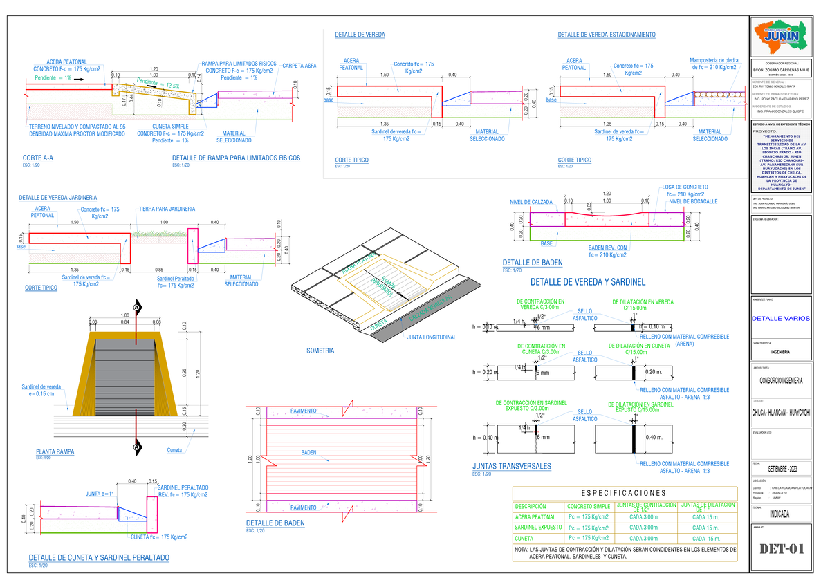 DETALLE DE VEREDAS Y SARDINEL - PROYECTO HUANCAYO 2023 - Document Preview
