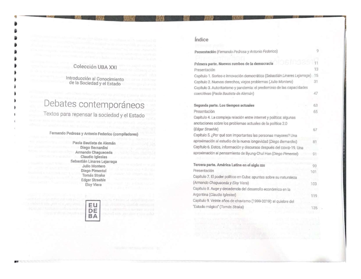 Debates Contemporáneos Uba Xxi Documentos De Estudio Studocu