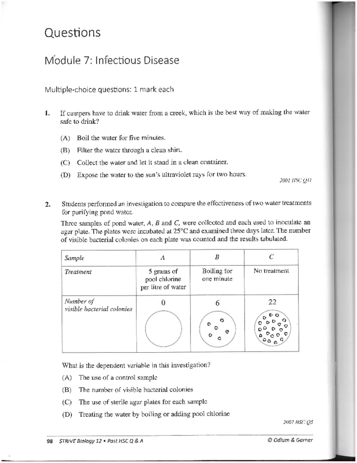 Module 7: Infectious Disease Questions and Answers for HSC Biology ...