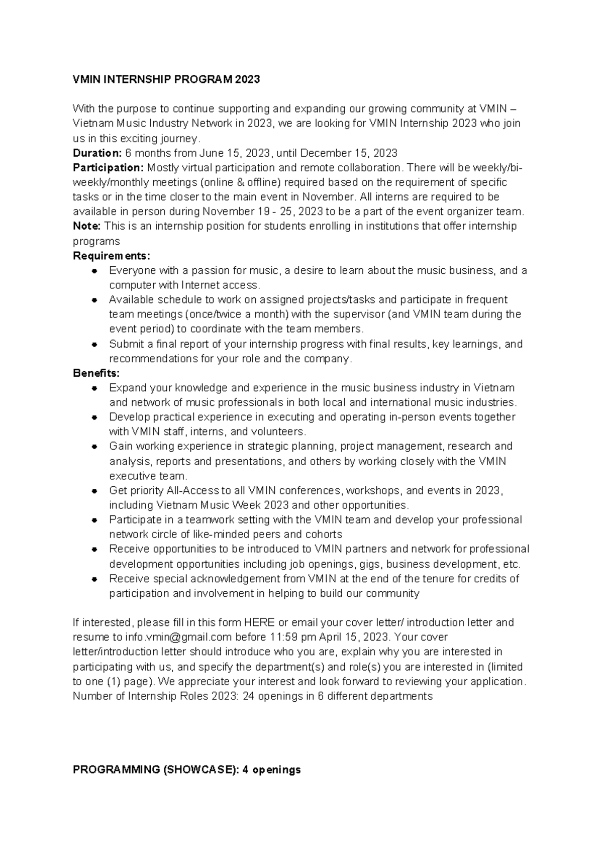 VMIN Internship Program 2023: Opportunities and Benefits Explained ...