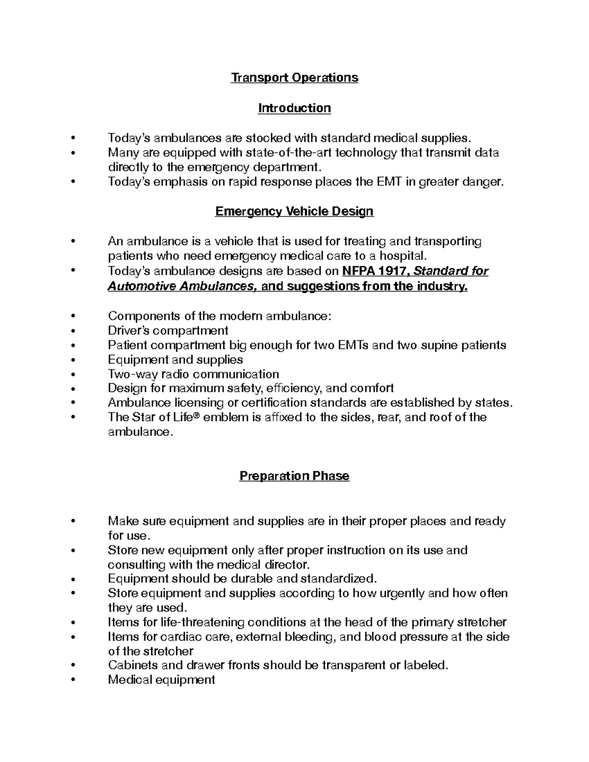 Ch. 38: Transport Operations - Essential EMT Practices and Procedures ...