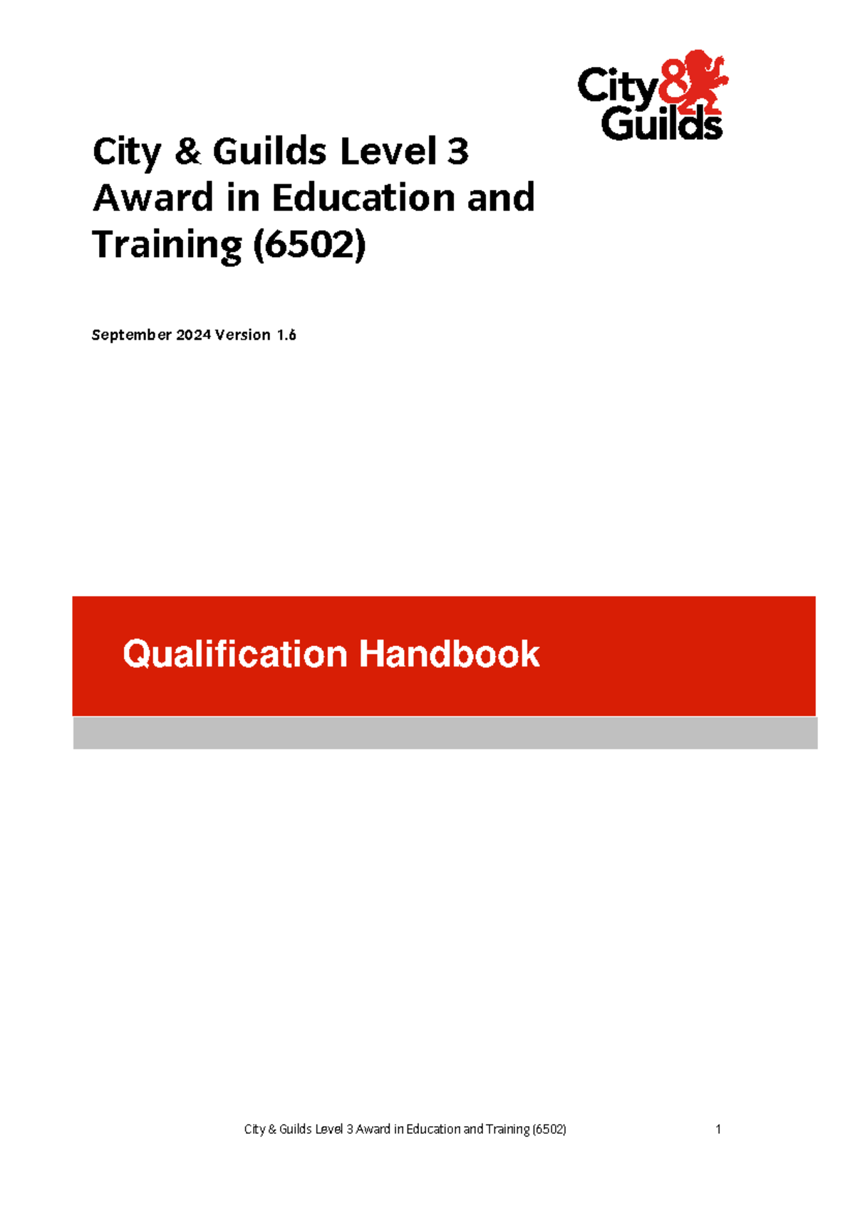 City & Guilds 6502 Level 3 Award in Education and Training Handbook ...