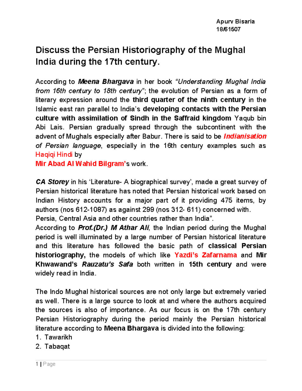 Persian Historiography of Mughal India in the 17th Century: A Study ...