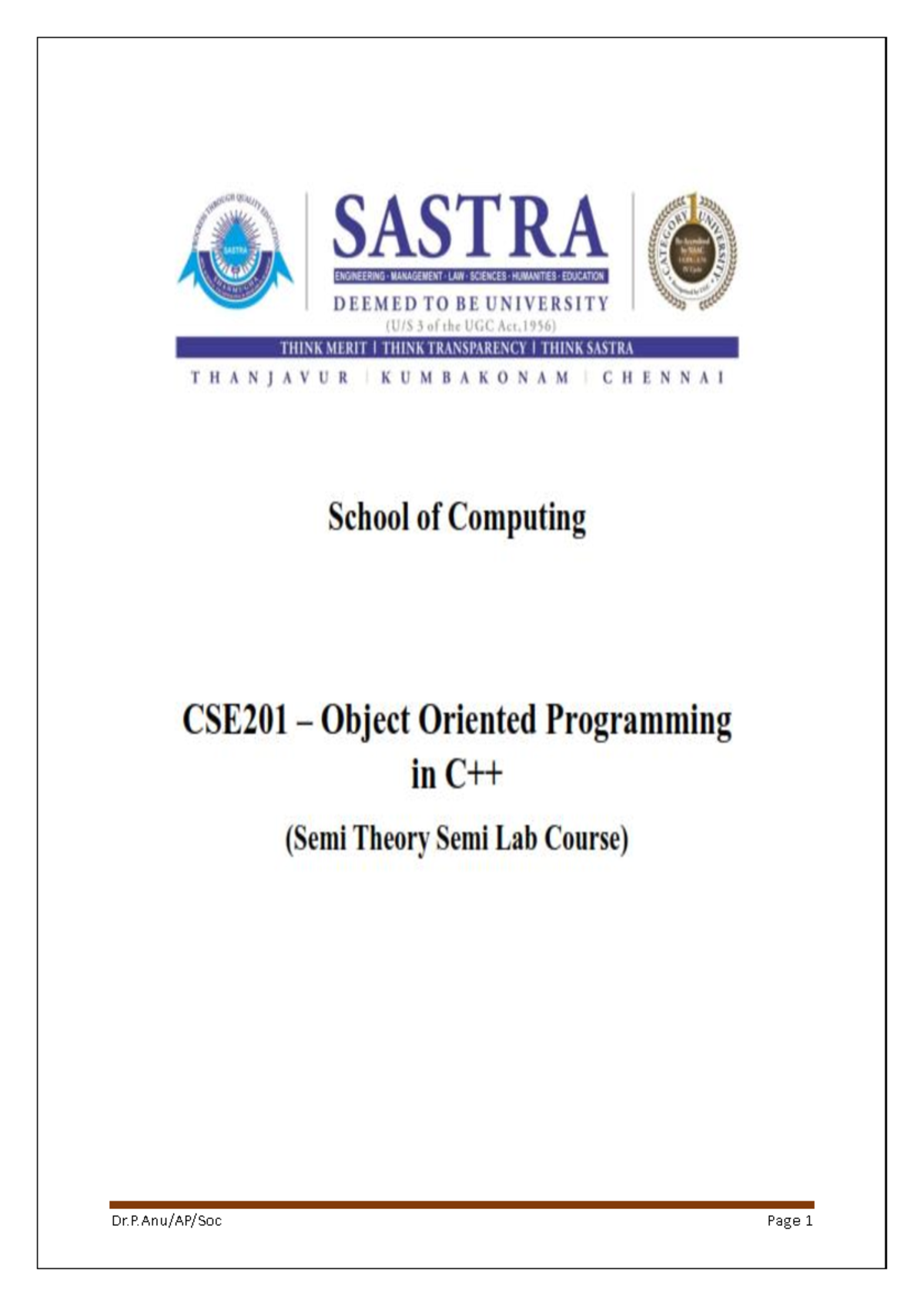 Lab Manual Solutions: C++ Programming Basics - Final Semester - Studocu