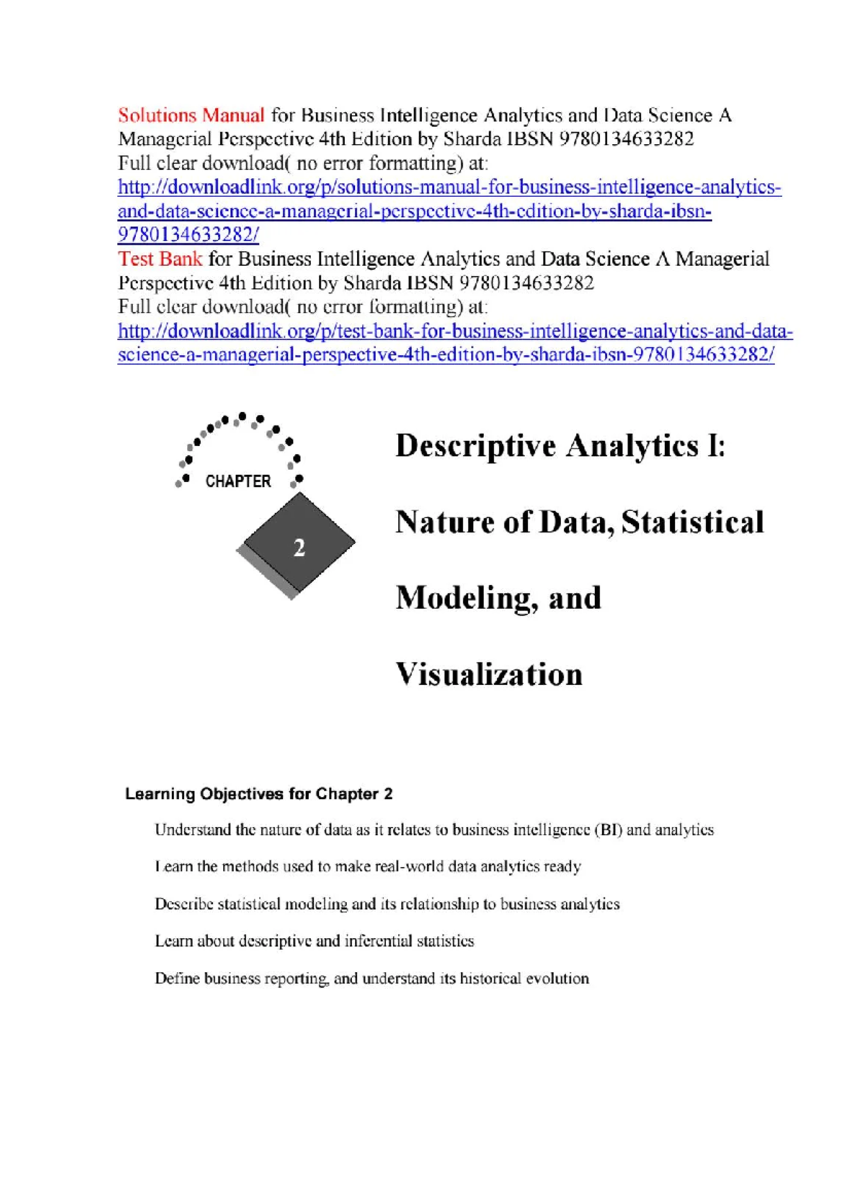 Business Intelligence & Data Science Solutions Manual - Chapter 2 ...