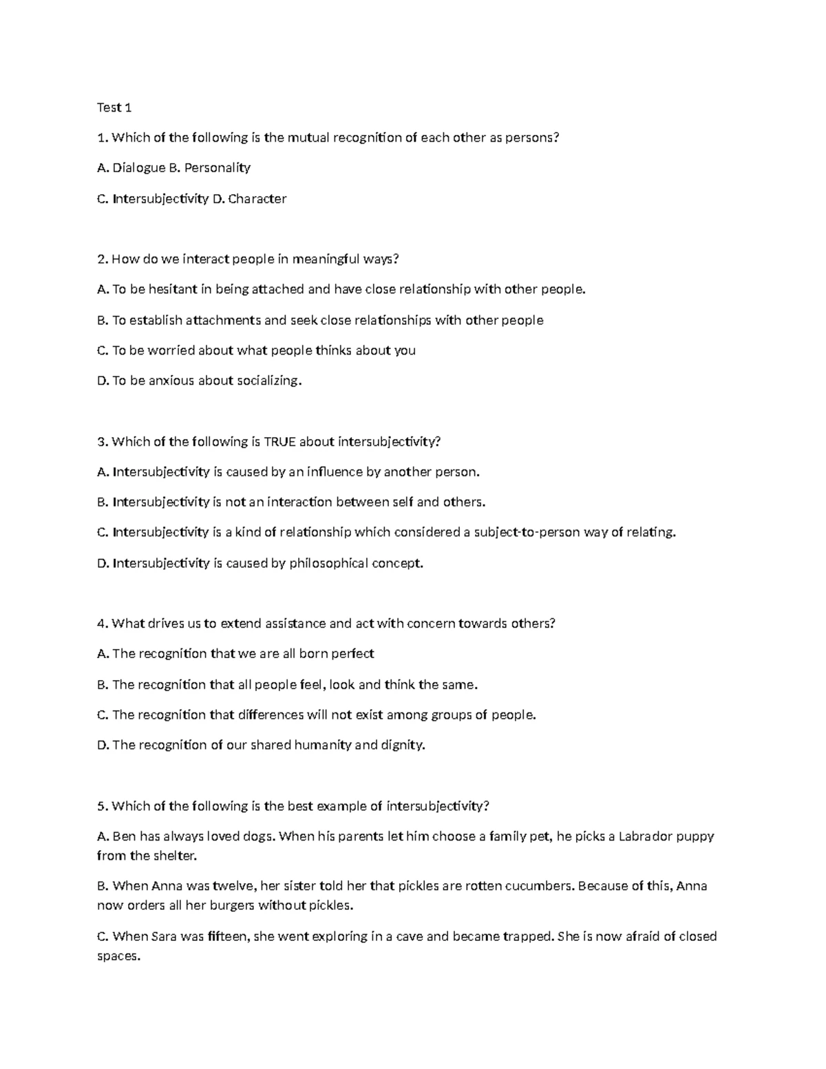 EsP 9 1st Quarter Exam Answer Key and Review Guide - Studocu