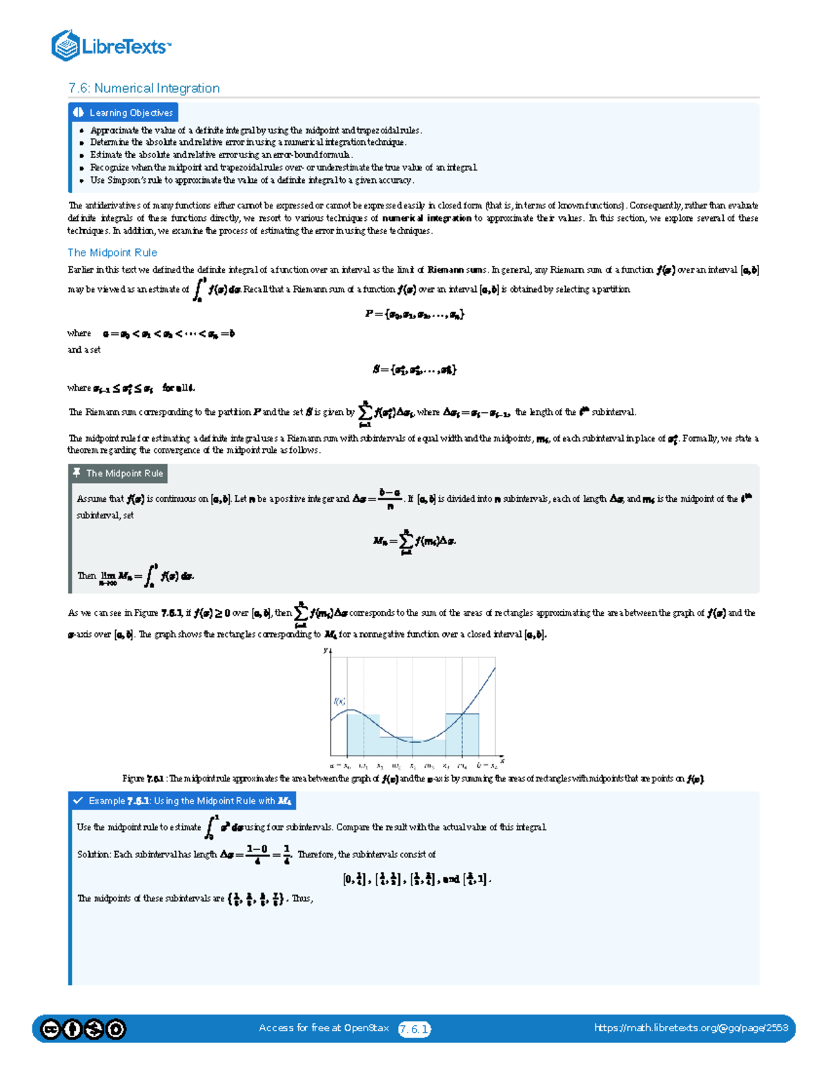7 - numeric integration - 7: Numerical Integration Approximate the ...