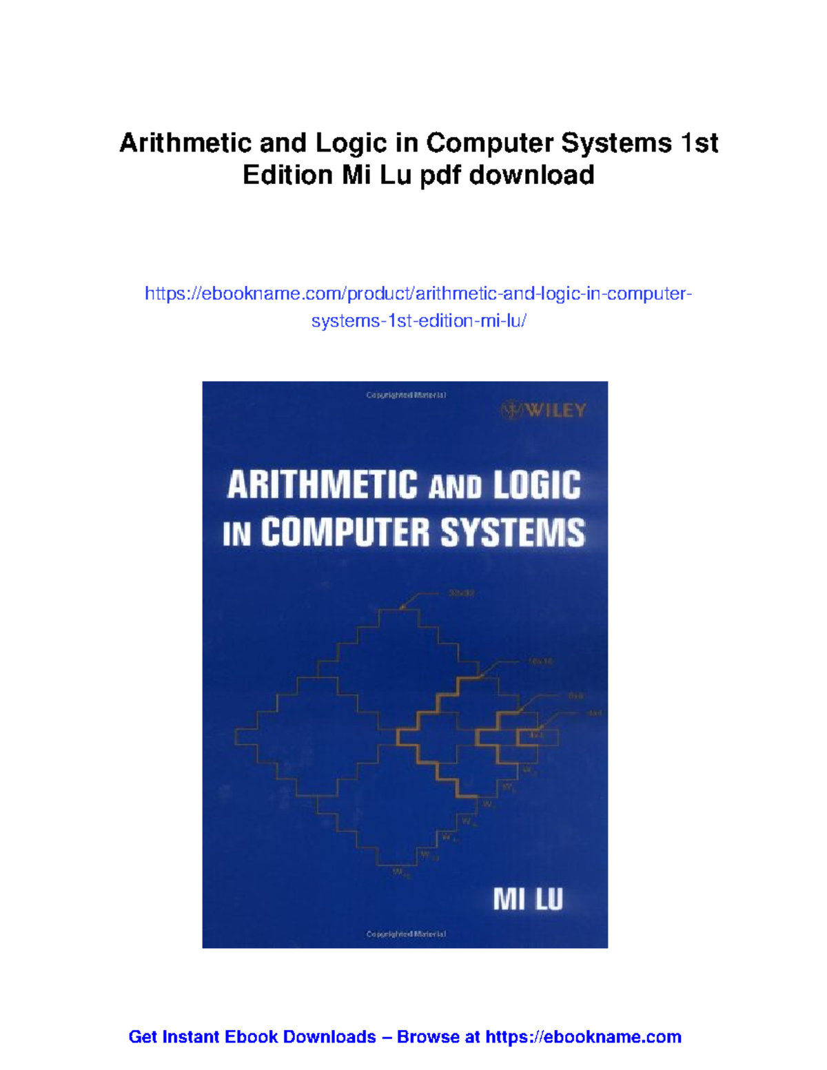 Arithmetic and Logic in Computer Systems (1st Ed) - Mi Lu PDF Guide - Studocu