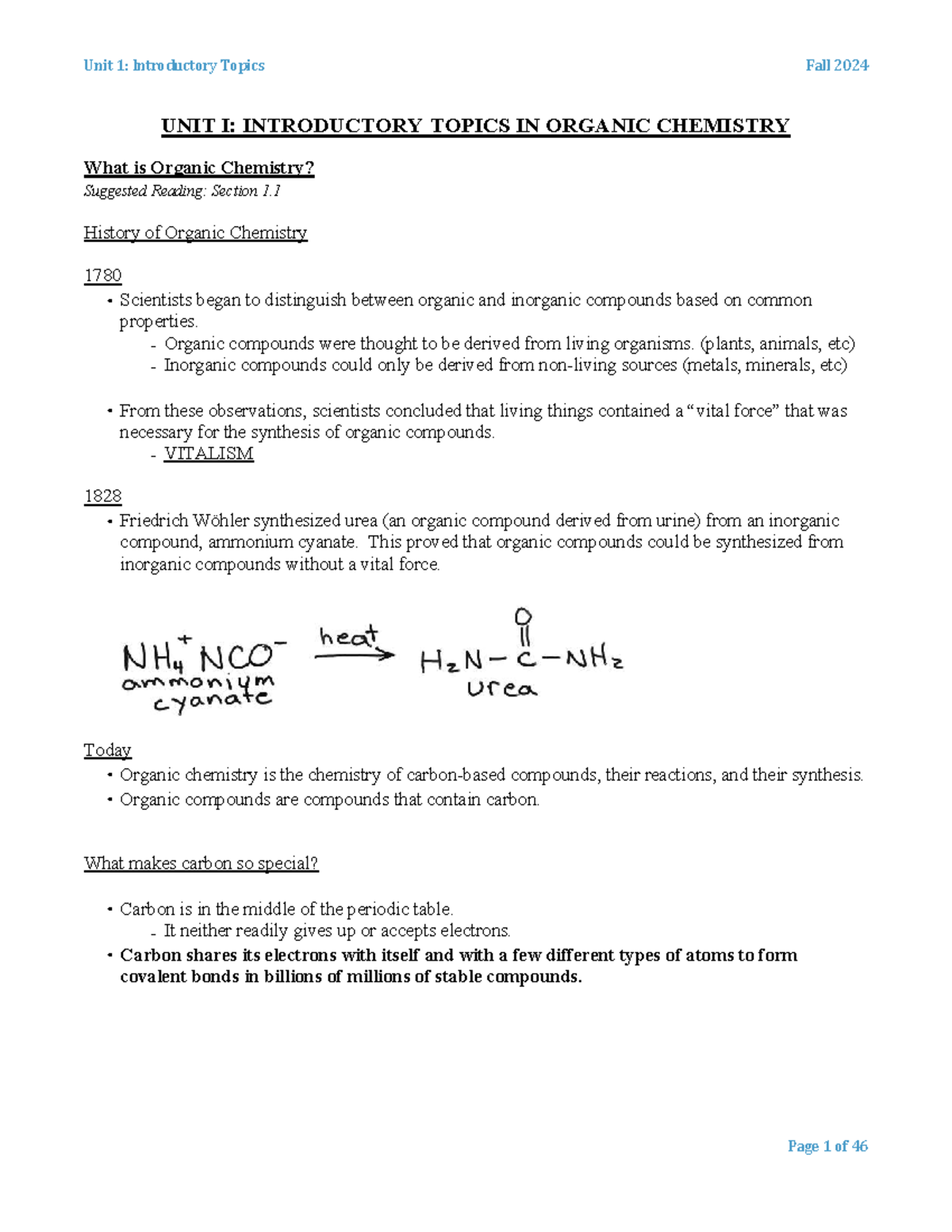 Unit 1-2: Organic Chemistry Final Exam Review Notes - Studocu