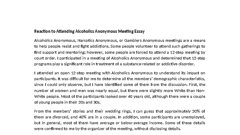 AA Meeting Experience: Insights from an Alcoholics Anonymous Session ...