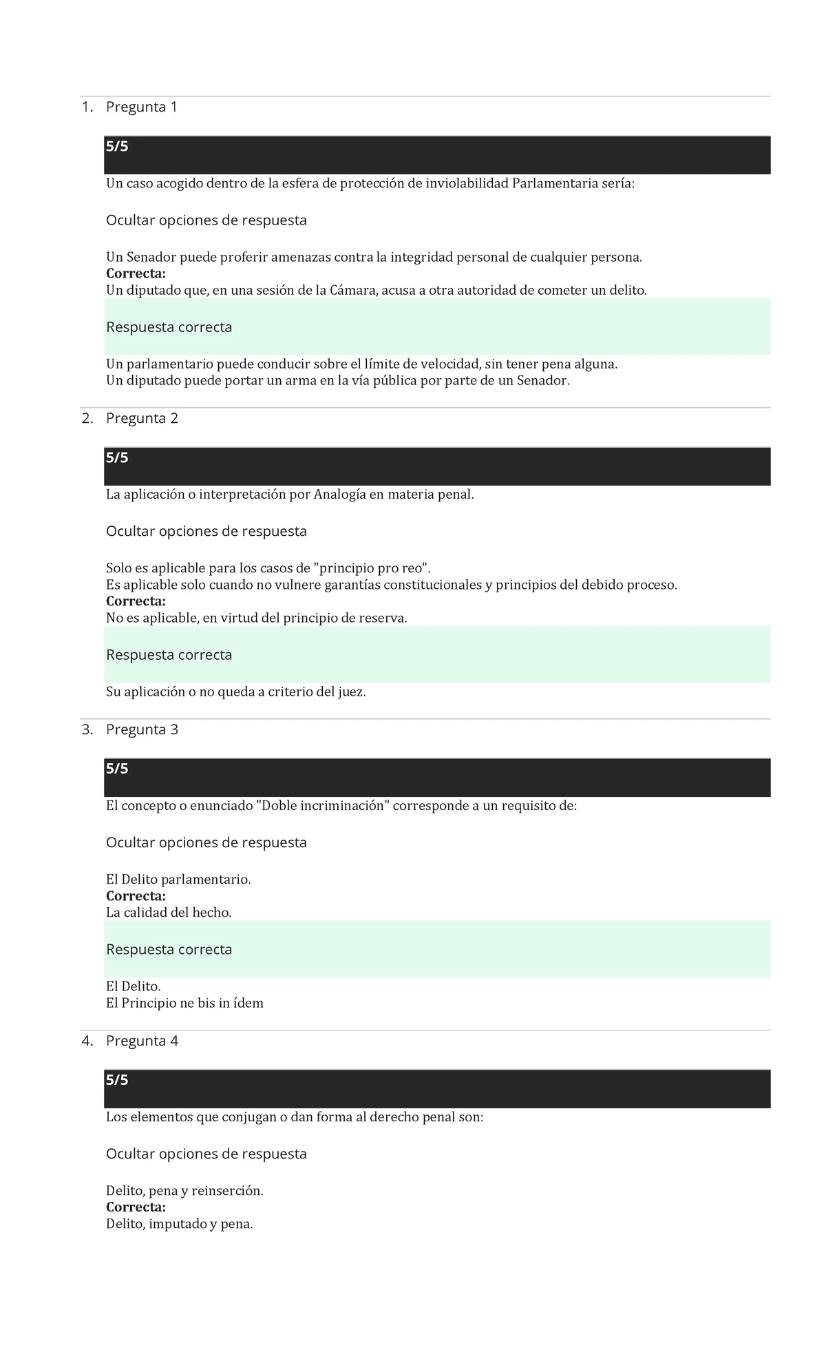 Examen Final Módulo Derecho Penal (Nota 7) - Preguntas y Respuestas ...