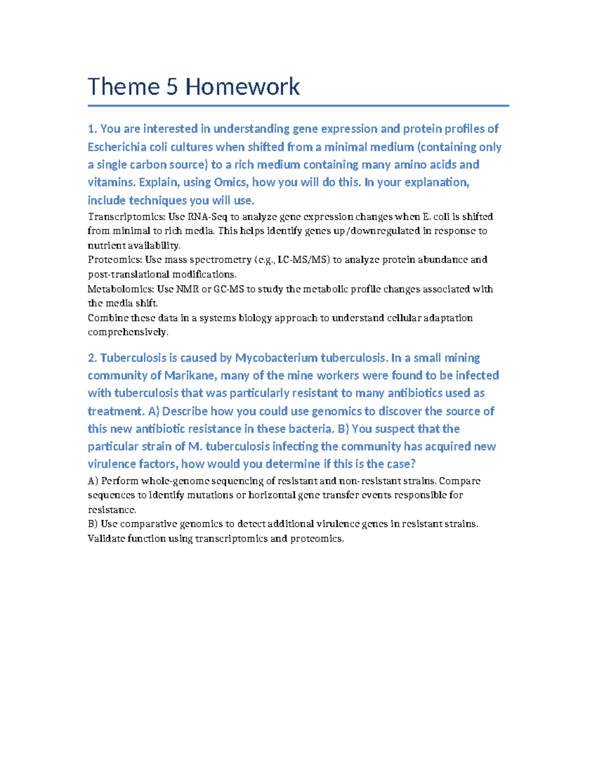Theme 5 Homework - revision exercise 2025 - Theme 5 Homework 1. You are ...