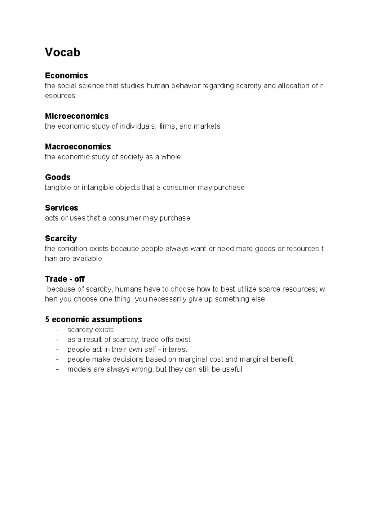 AP Macro Unit 1: Key Concepts in Economics and Market Dynamics - Studocu