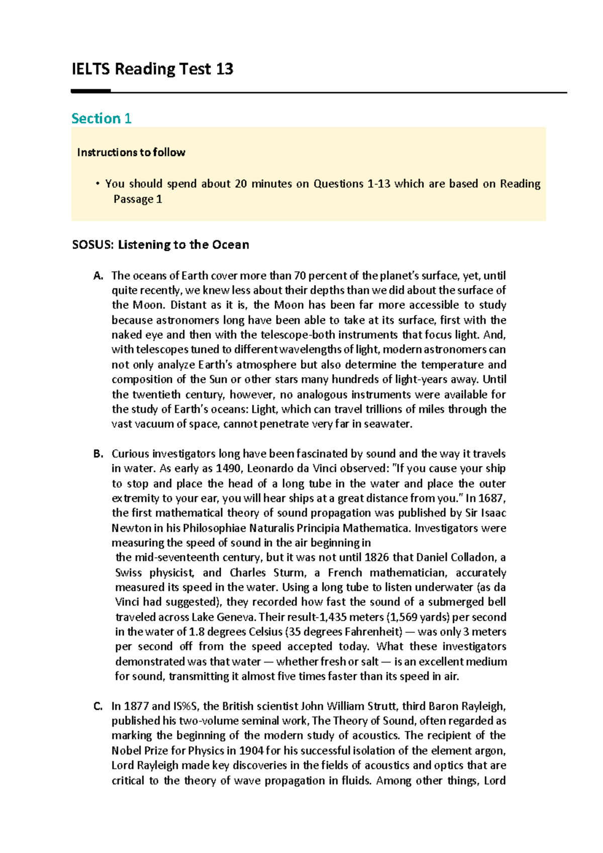 VOL 9 Reading Official - Khoi Bach - IELTS Reading Test 13 Section 1 ...