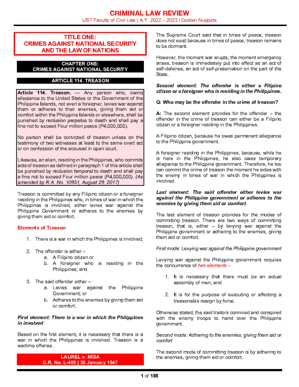 CRIMINAL LAW REVIEW: TITLE V - OPIUM & DANGEROUS DRUGS (UST A.Y. 2022 ...