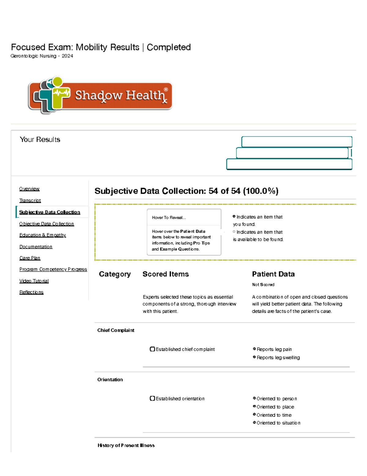 Focused Exam: Mobility - Gerontologic Nursing Subjective Data - 2024 ...