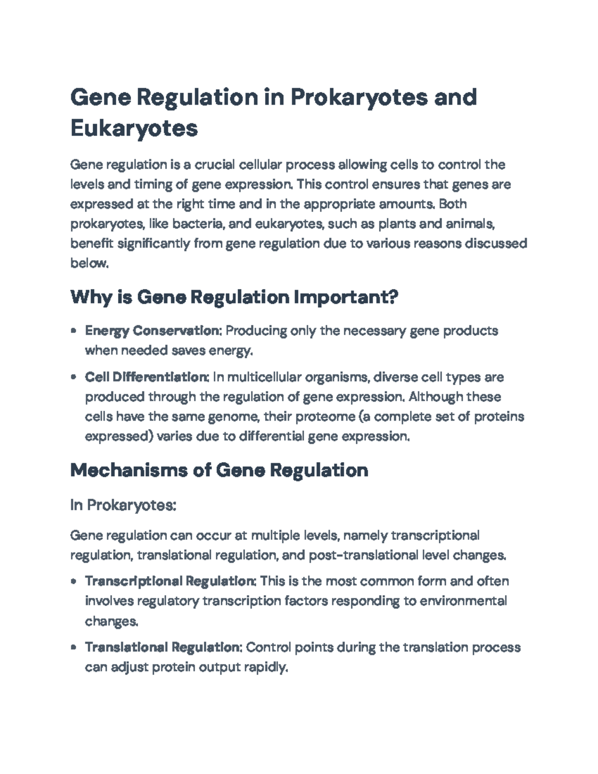 Gene Regulation: Mechanisms in Prokaryotes and Eukaryotes - Gene ...
