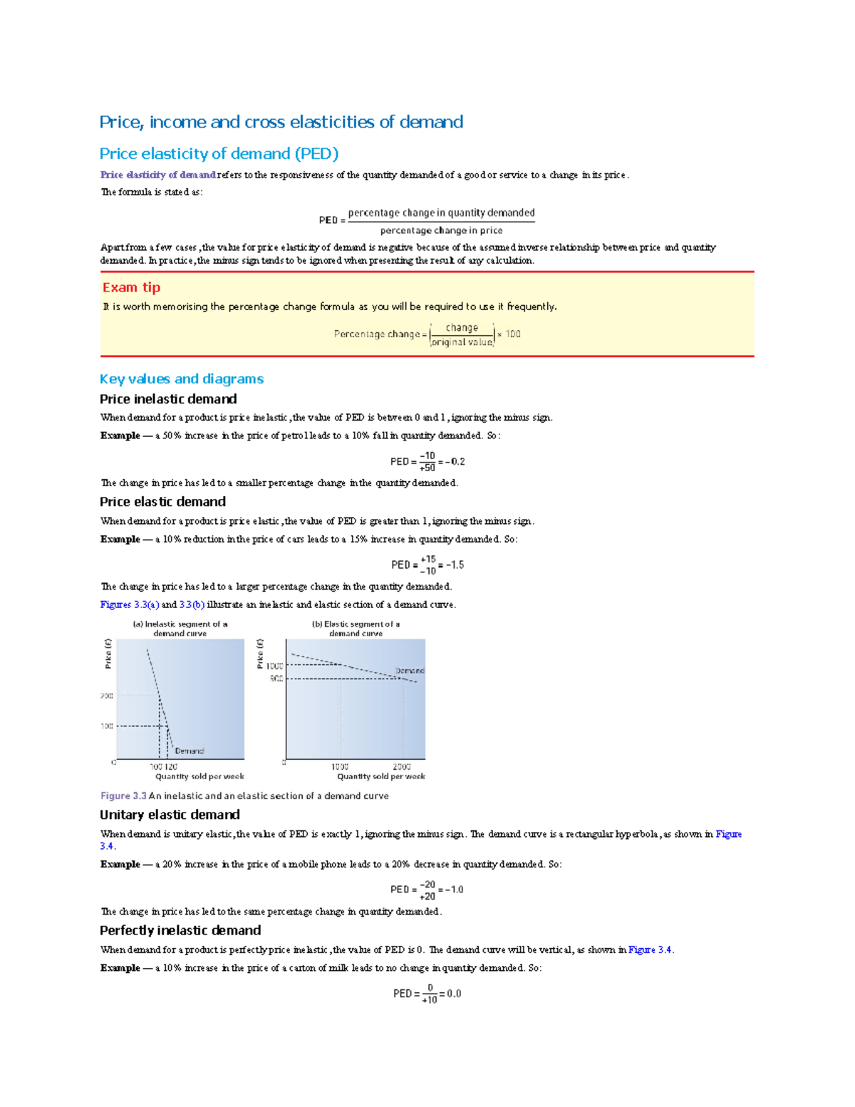 AQA A Level Economics: Price, Income & Cross Elasticities of Demand ...