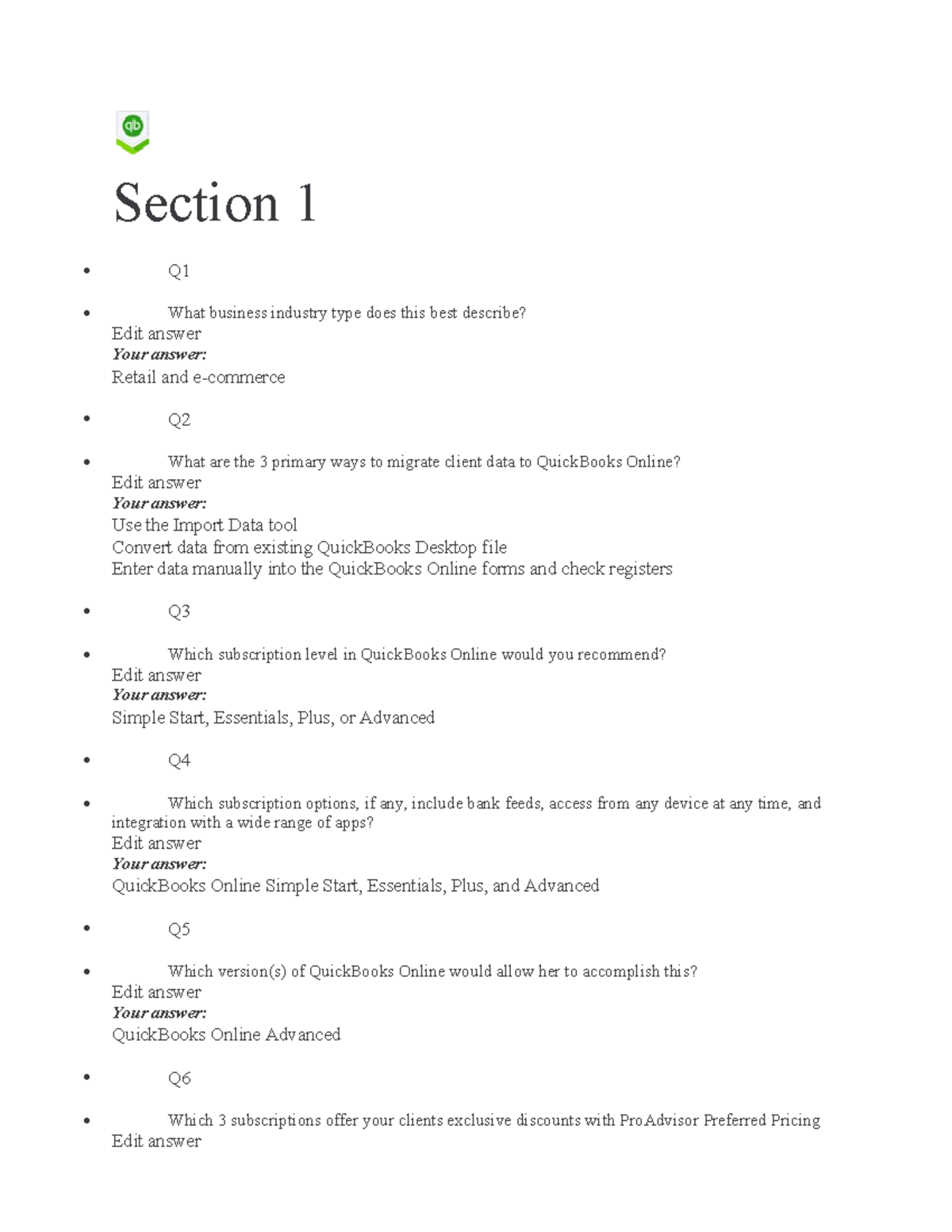 QB Sections 1, 2, 3, 4 & 6 Study Guide - 100% Pass - Studocu