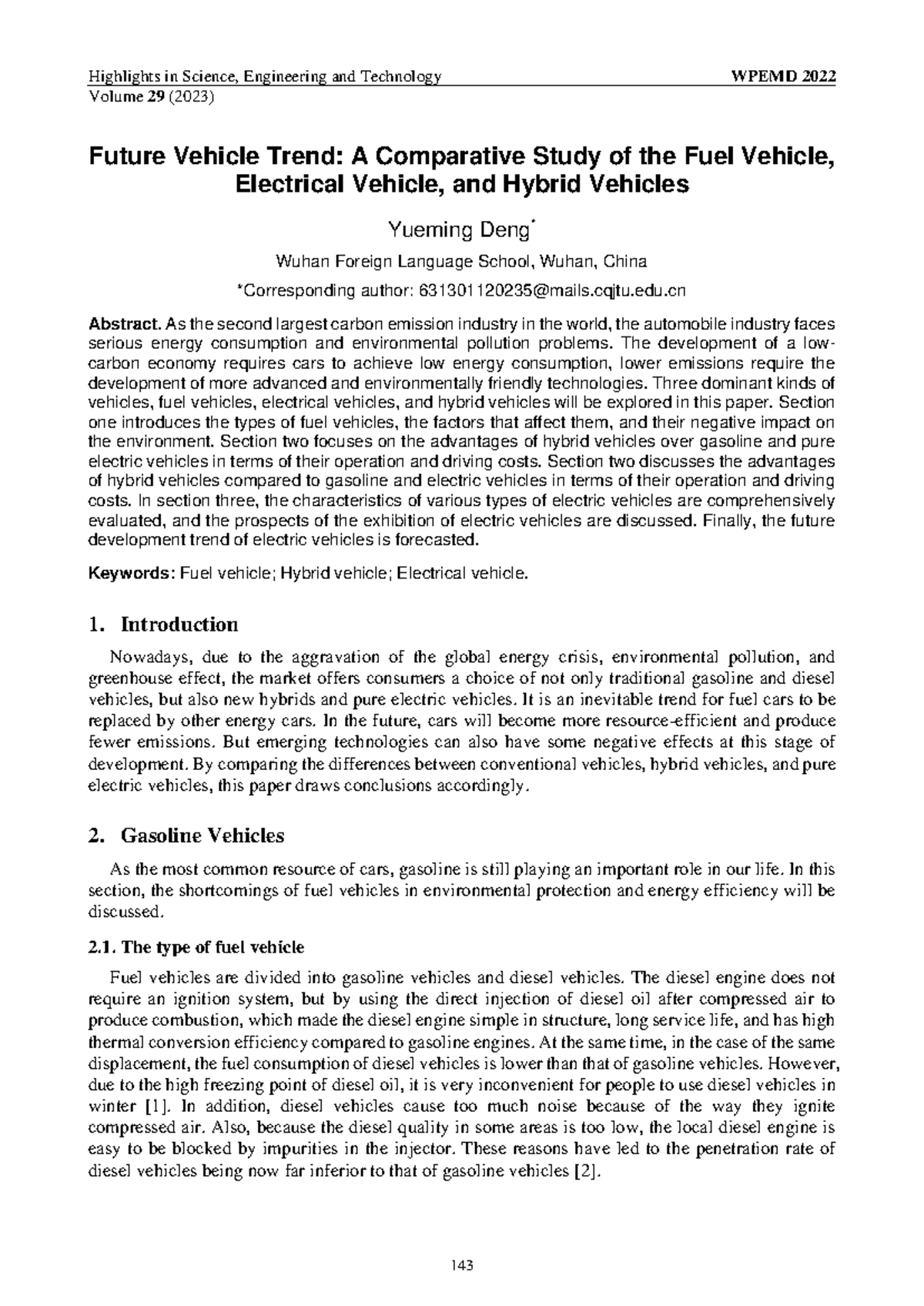 Future Vehicle Trends: A Comparative Study of Fuel, Electric, and ...