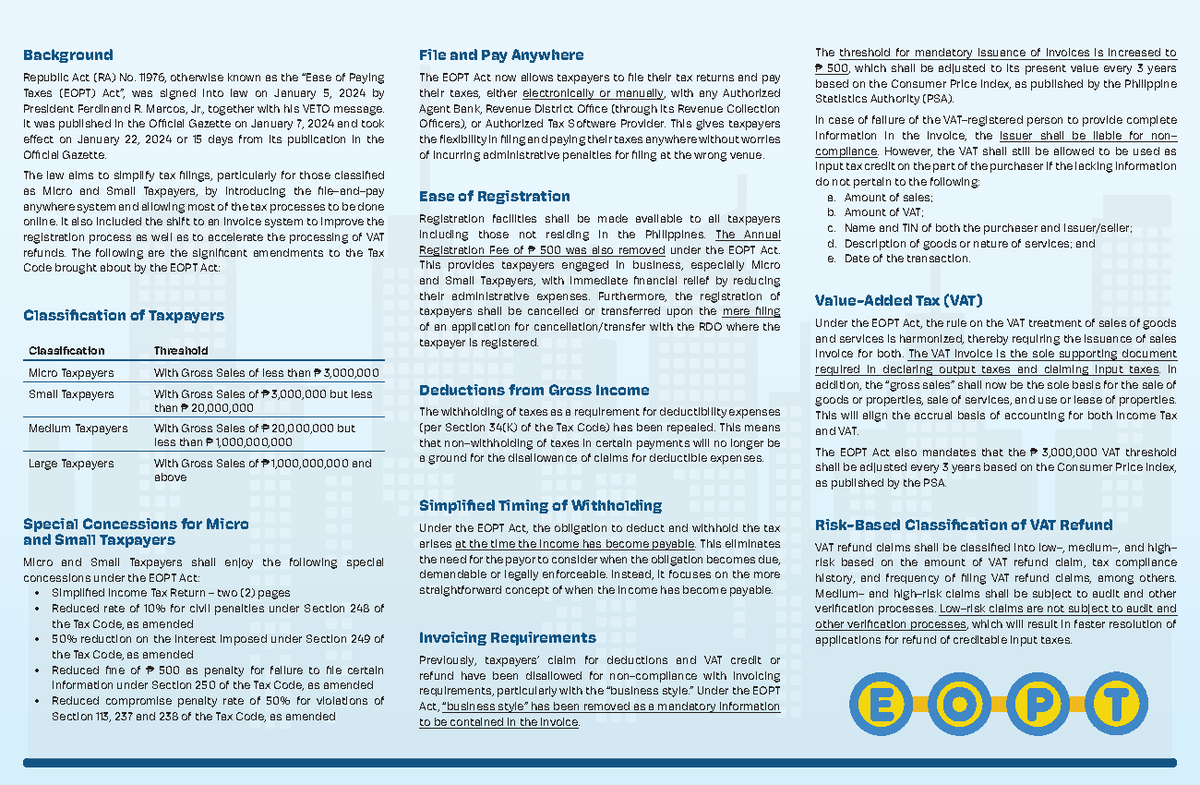 EOPT Act Overview: Key Amendments to Tax Filing & Payment Process - Studocu