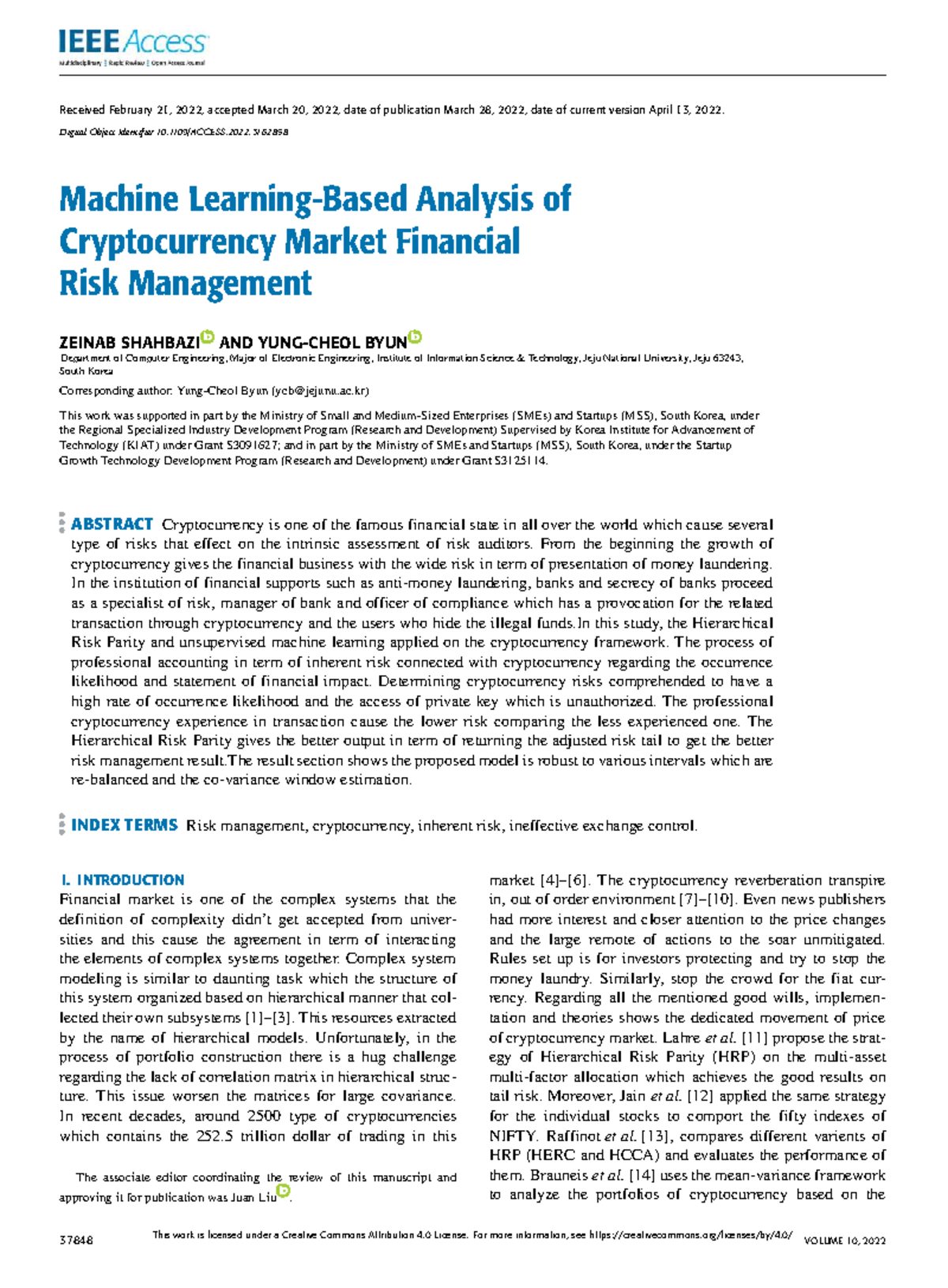 Machine Learning-Based Financial Risk Management in Cryptocurrency ...