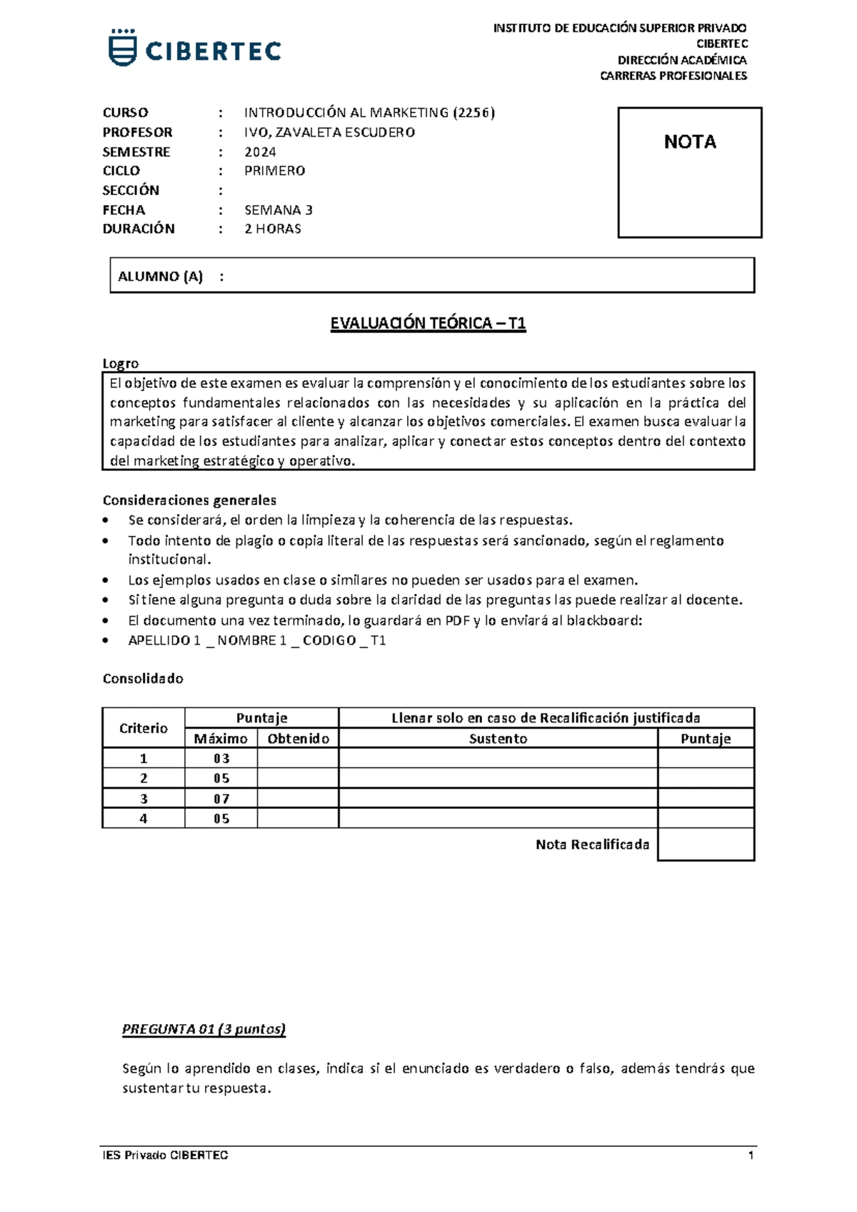 Matemáticas Financieras: Examen Teórico 2 - IES CIBERTEC 2025 - Studocu