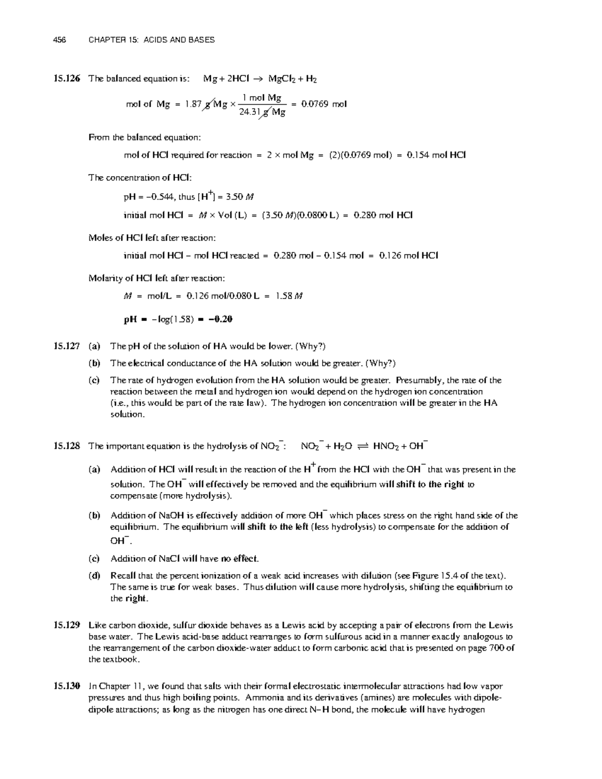 456 CHAPTER 15: ACIDS AND BASES - Key Concepts & Solutions - Studocu