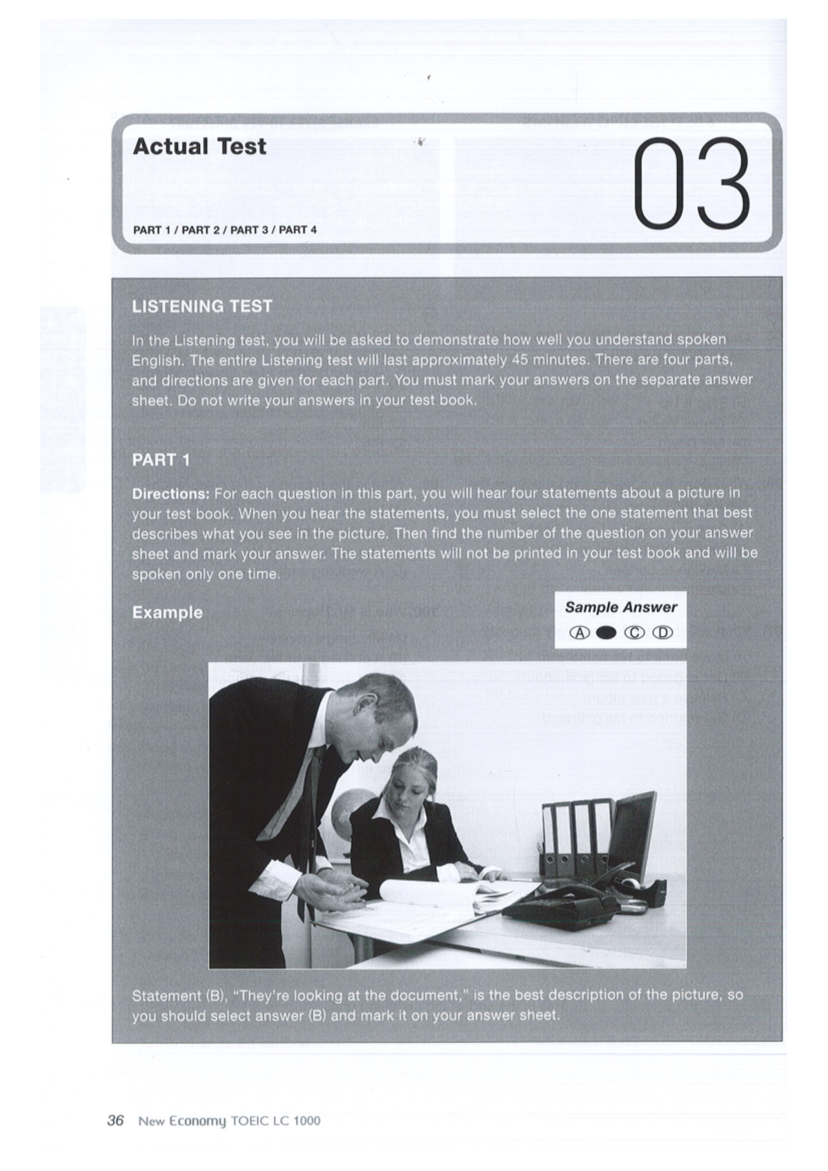 Listening Test 03 - TOEIC Preparation - Part 1 to Part 4 - Studocu
