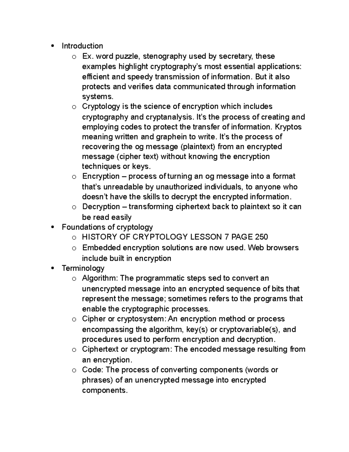 ISM 101 - Lesson 7 Summary: Foundations of Cryptology and Encryption ...
