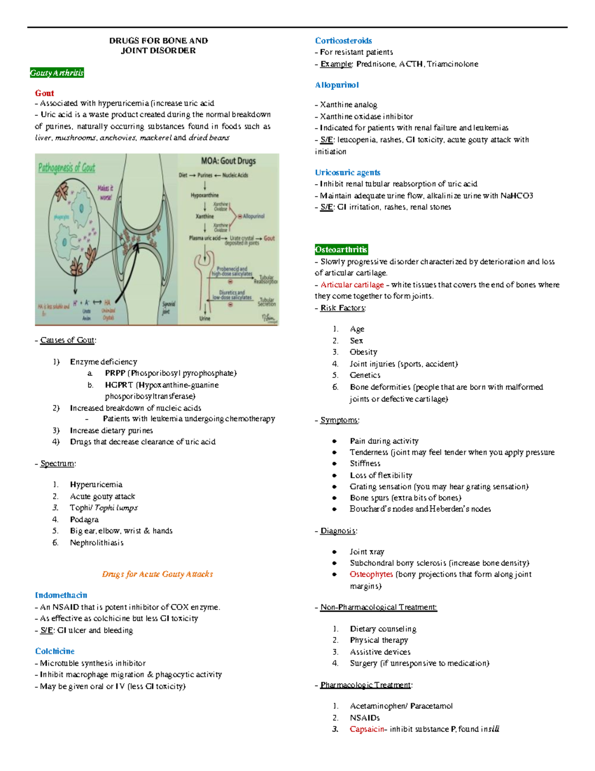 Drugs for Bone and Joint Disorder - DRUGS FOR BONE AND JOINT DISORDER ...