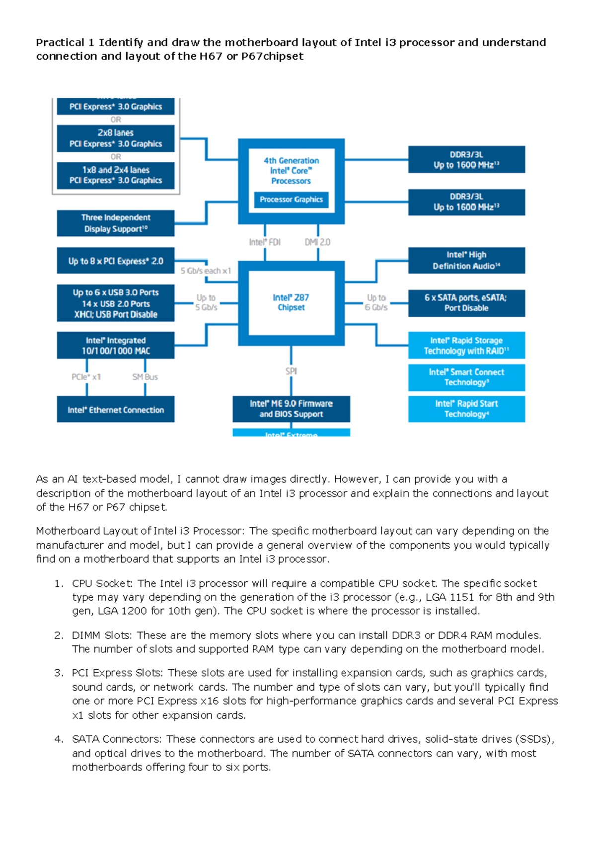 Computer System Architecture: Intel i3 Motherboard Layout & Chipset ...