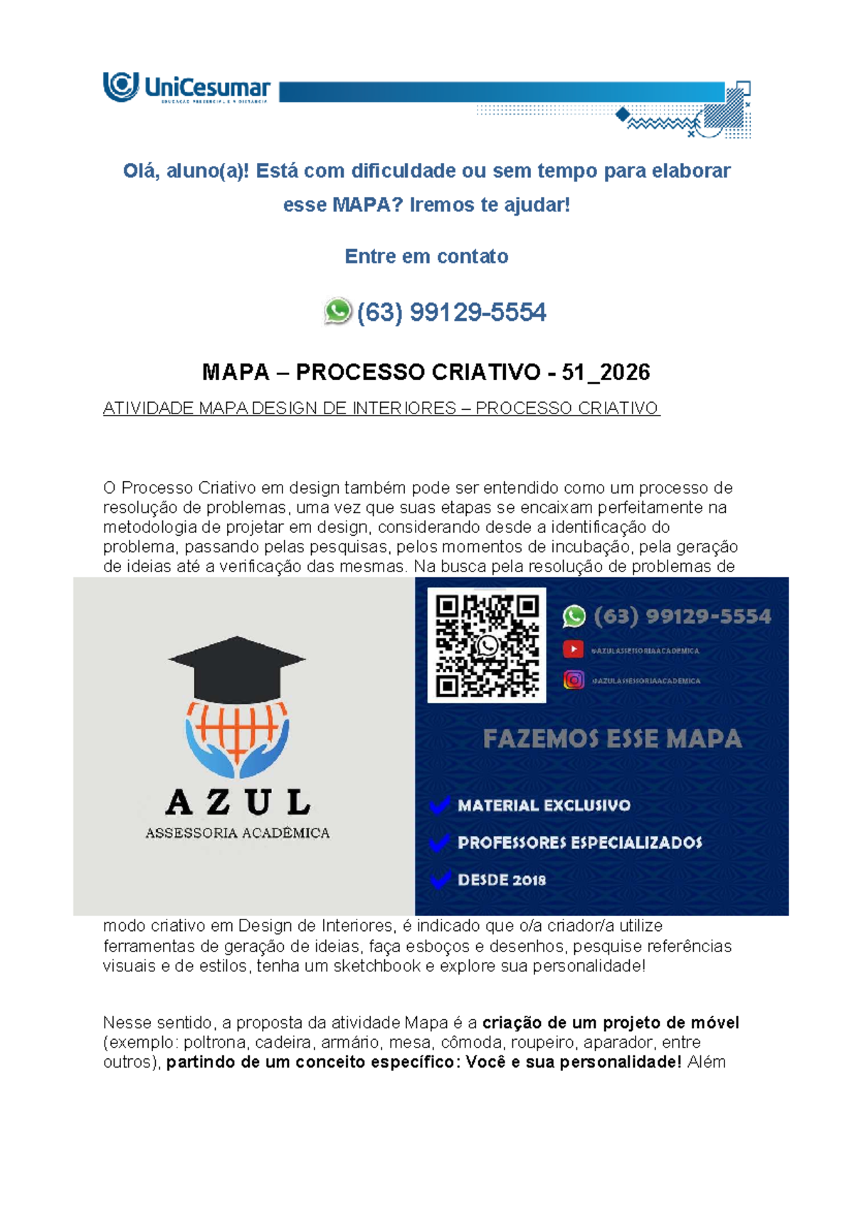 MAPA 51_2026: Processo Criativo em Design de Interiores - Studocu