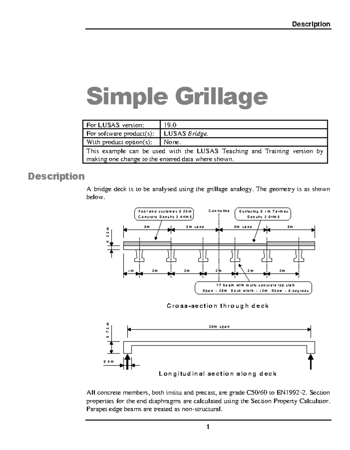 Simple Grillage Analysis for LUSAS Bridge (Version 19.0) - Studocu