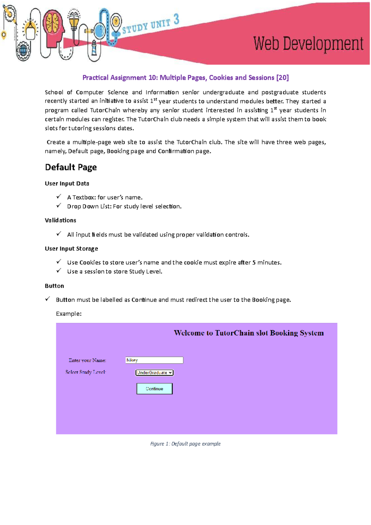 SU3-Practical 10: Web Development with Cookies & Sessions - Studocu